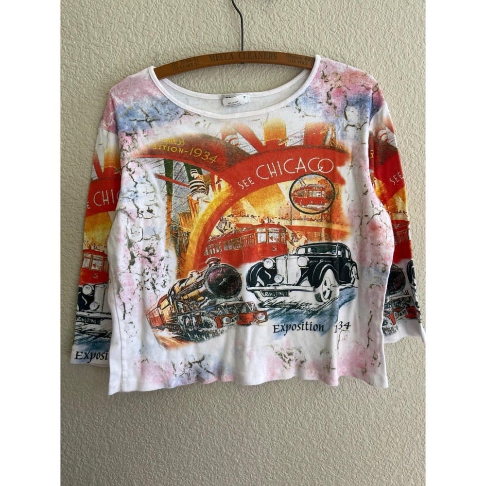 Vintage DB Sport All Over Print Chicago 3/4 Sleeve Women’s Size Large